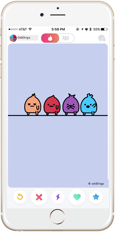 Oddlings app shown on a phone mockup