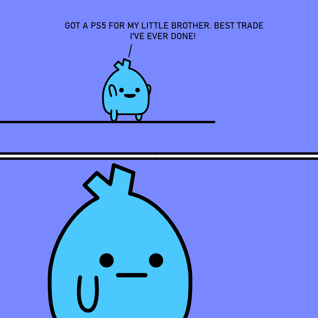 Chomp joking about trading a little brother for a PS5